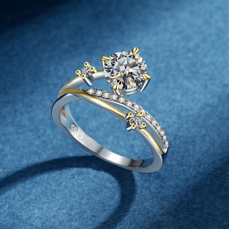 925 Silver Eclipsa Moissanite Diamond Ring