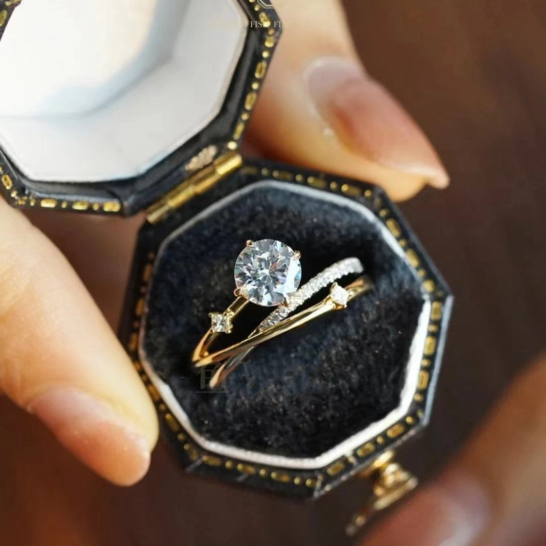 925 Silver Eclipsa Moissanite Diamond Ring