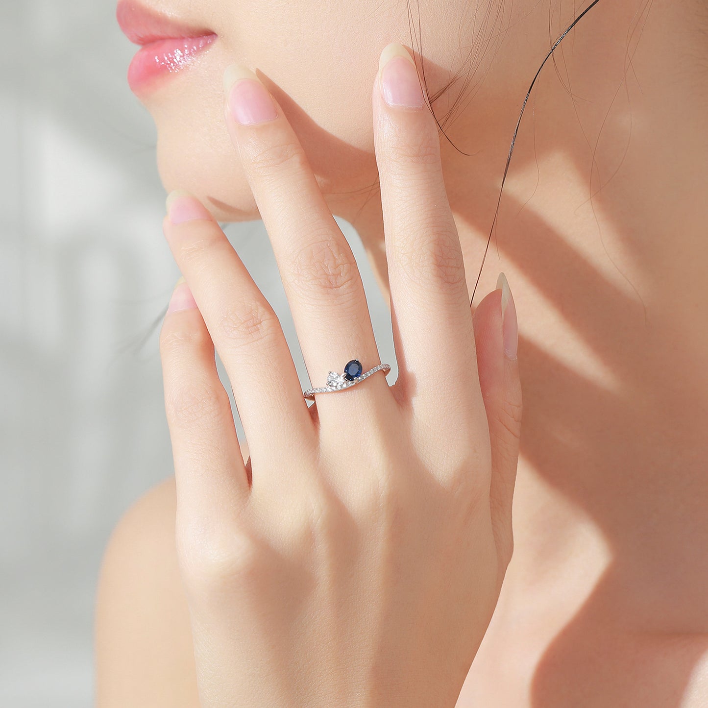 925 Silver Emilia Blue Ring