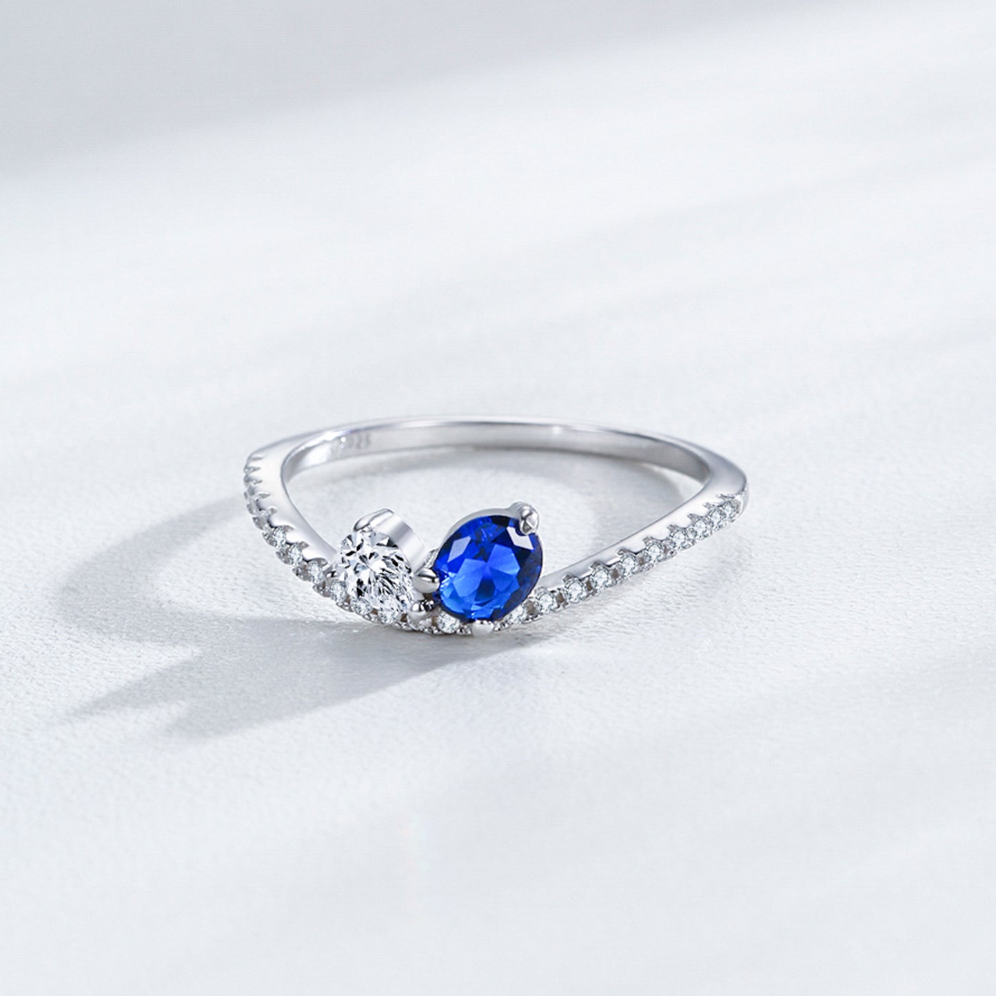 925 Silver Emilia Blue Ring