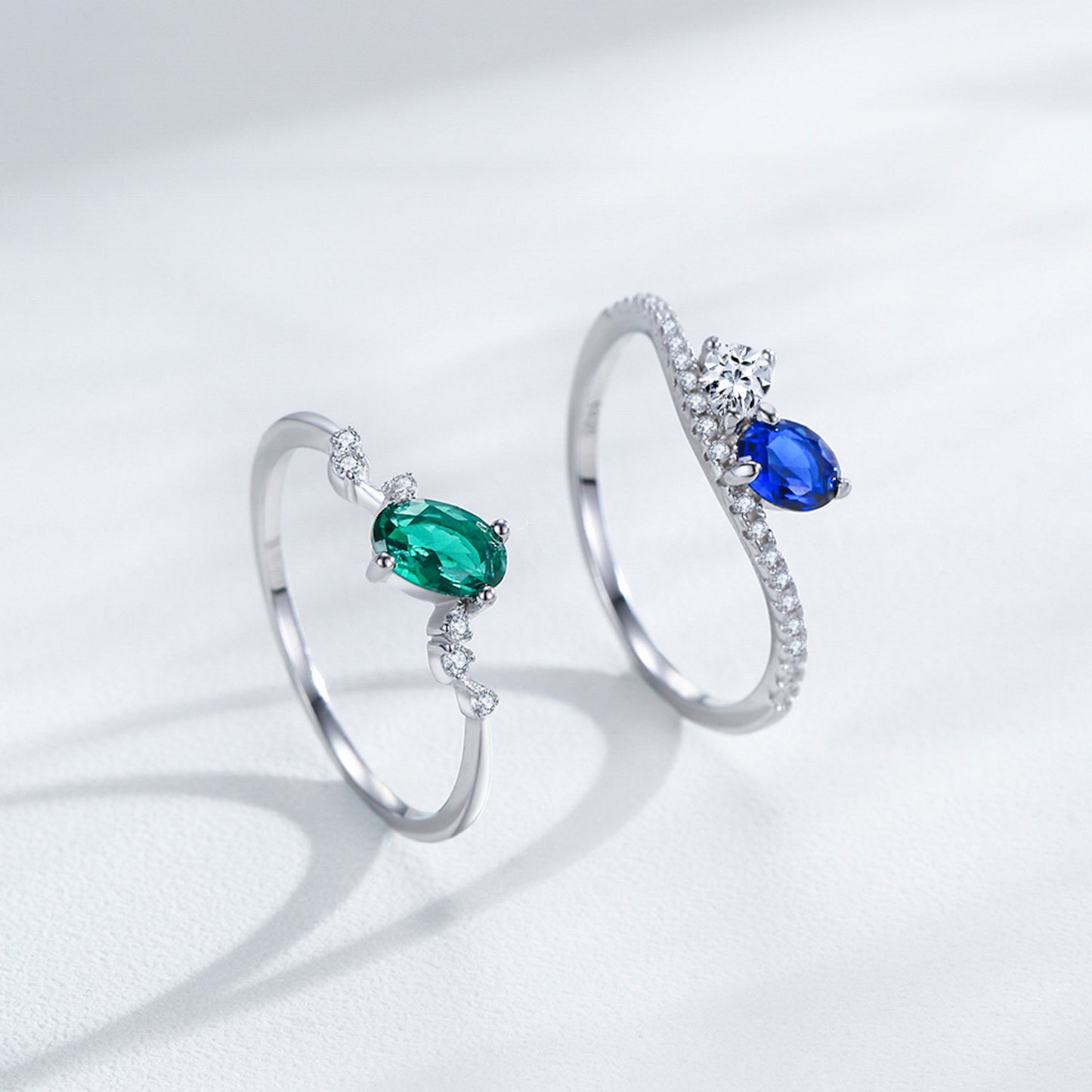 925 Silver Emilia Blue Ring