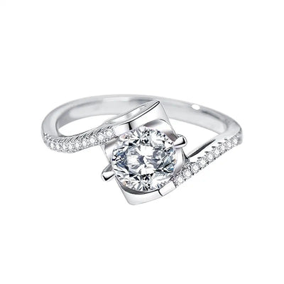 925 Silver Alhena Moissanite Diamond Ring