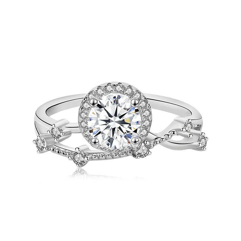 925 Silver Alsephina Moissanite Diamond Ring