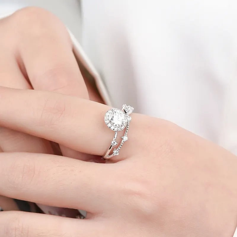 925 Silver Alsephina Moissanite Diamond Ring