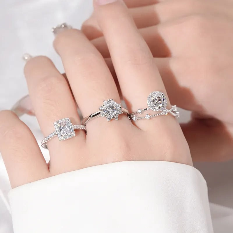 925 Silver Alsephina Moissanite Diamond Ring