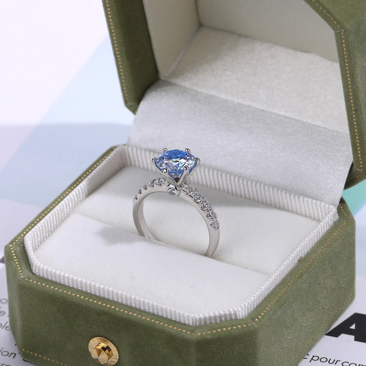 925 Silver Dione Moissanite Diamond Ring