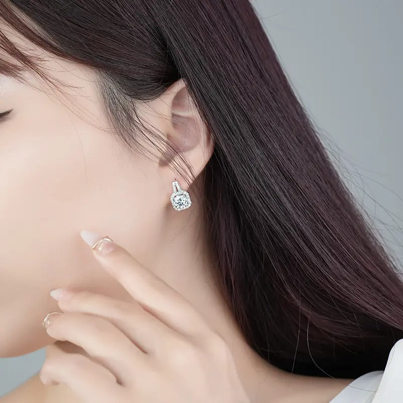 925 Fomalhaut Silver Moissanite Diamond Earrings