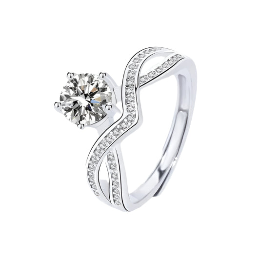 925 Silver Izar Moissanite Diamond Ring