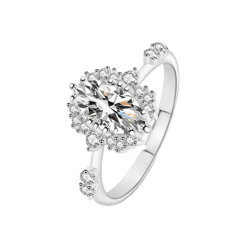 925 Silver Kale Moissanite Diamond Ring