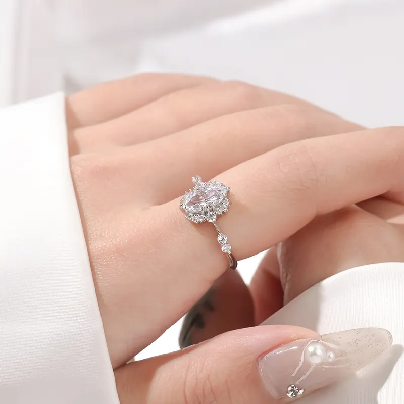 925 Silver Kale Moissanite Diamond Ring