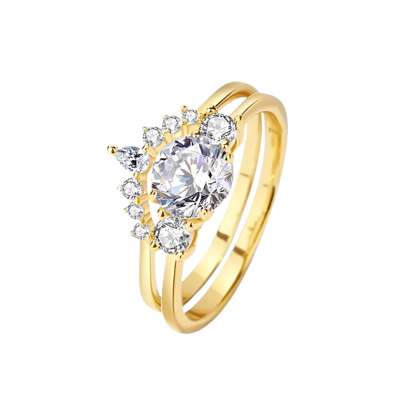 925 Silver Luna Moissanite Diamond Ring