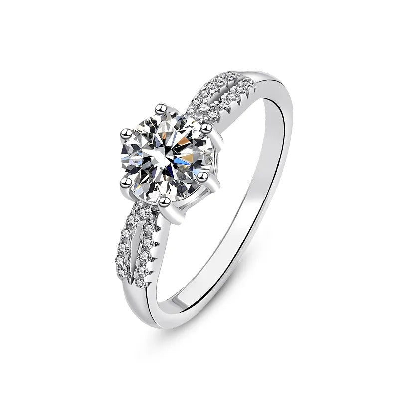 925 Silver Mira Moissanite Diamond Ring