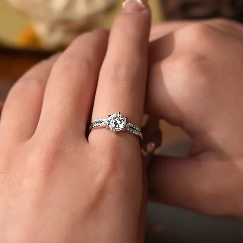 925 Silver Mira Moissanite Diamond Ring
