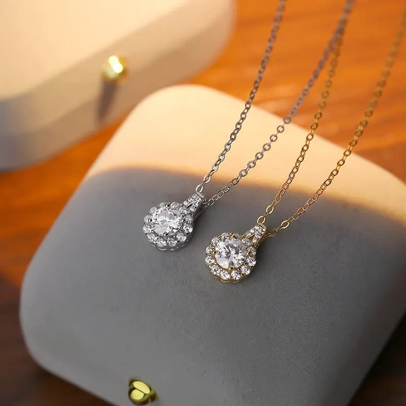 925 Mirch Silver Moissanite Diamond Necklace