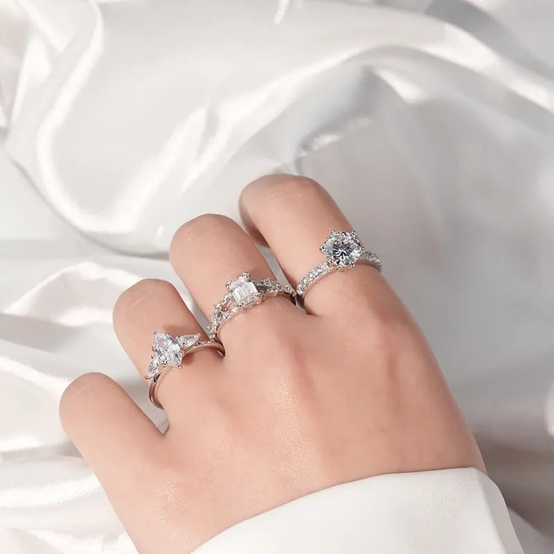 925 Silver Rigel Moissanite Diamond Ring
