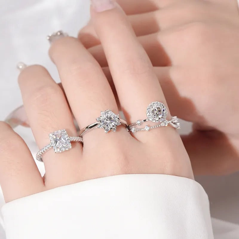 925 Silver Prismara Moissanite Diamond Ring