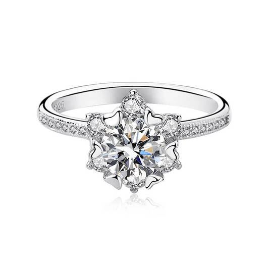 925 Silver Telesto Moissanite Diamond Ring