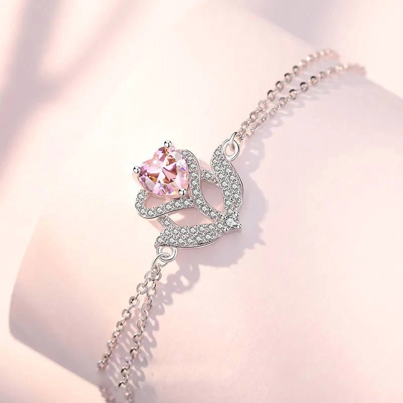 Silver Fairy Rose Bracelet