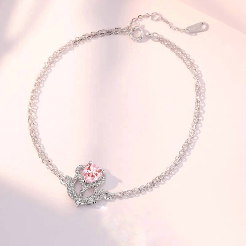 Silver Fairy Rose Bracelet