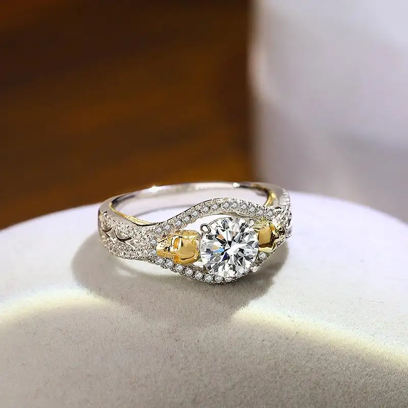 925 Silver Atlas Aura Moissanite Diamond Ring