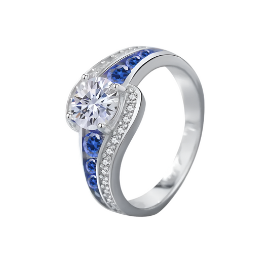 925 Silver Calipso Moissanite Diamond Ring