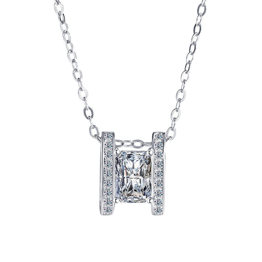 925 Sylora Silver Moissanite Diamond Necklace