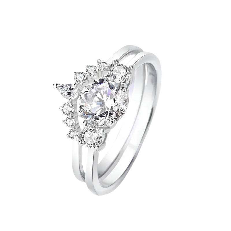 925 Silver Luna Moissanite Diamond Ring