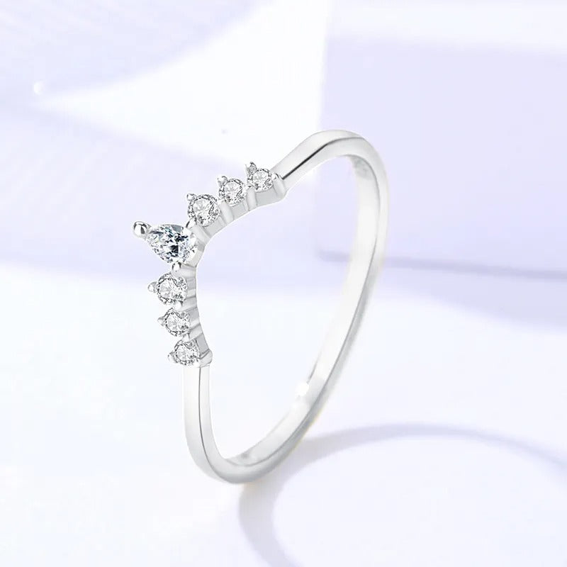 925 Silver Luna Moissanite Diamond Ring