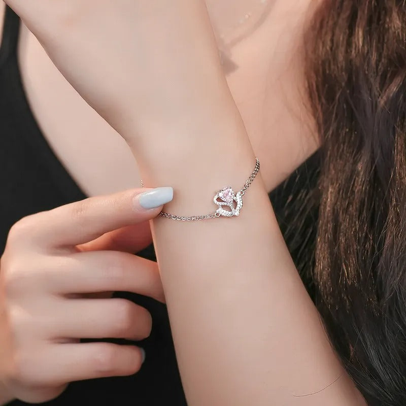 Silver Fairy Rose Bracelet