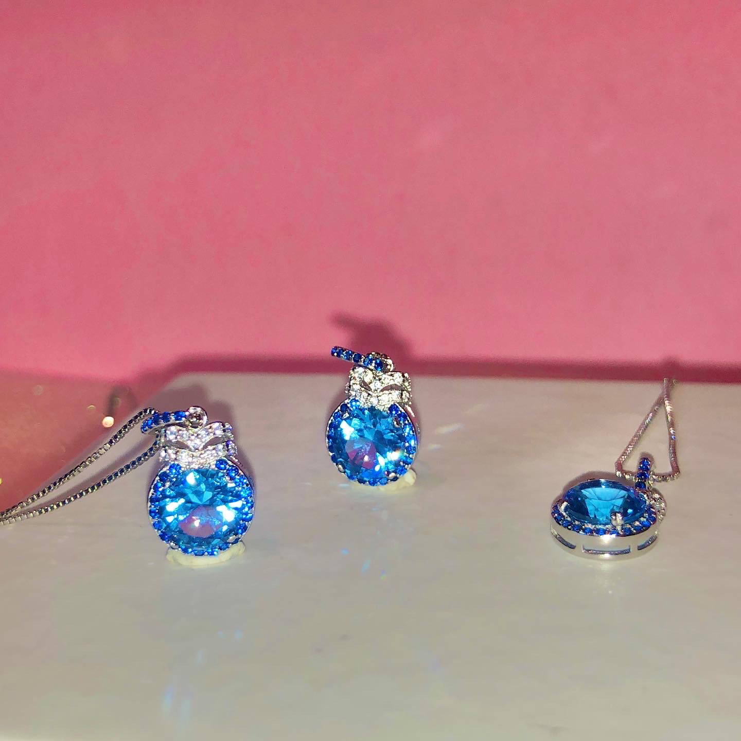 Sterling Silver Necklace Ice Frost
