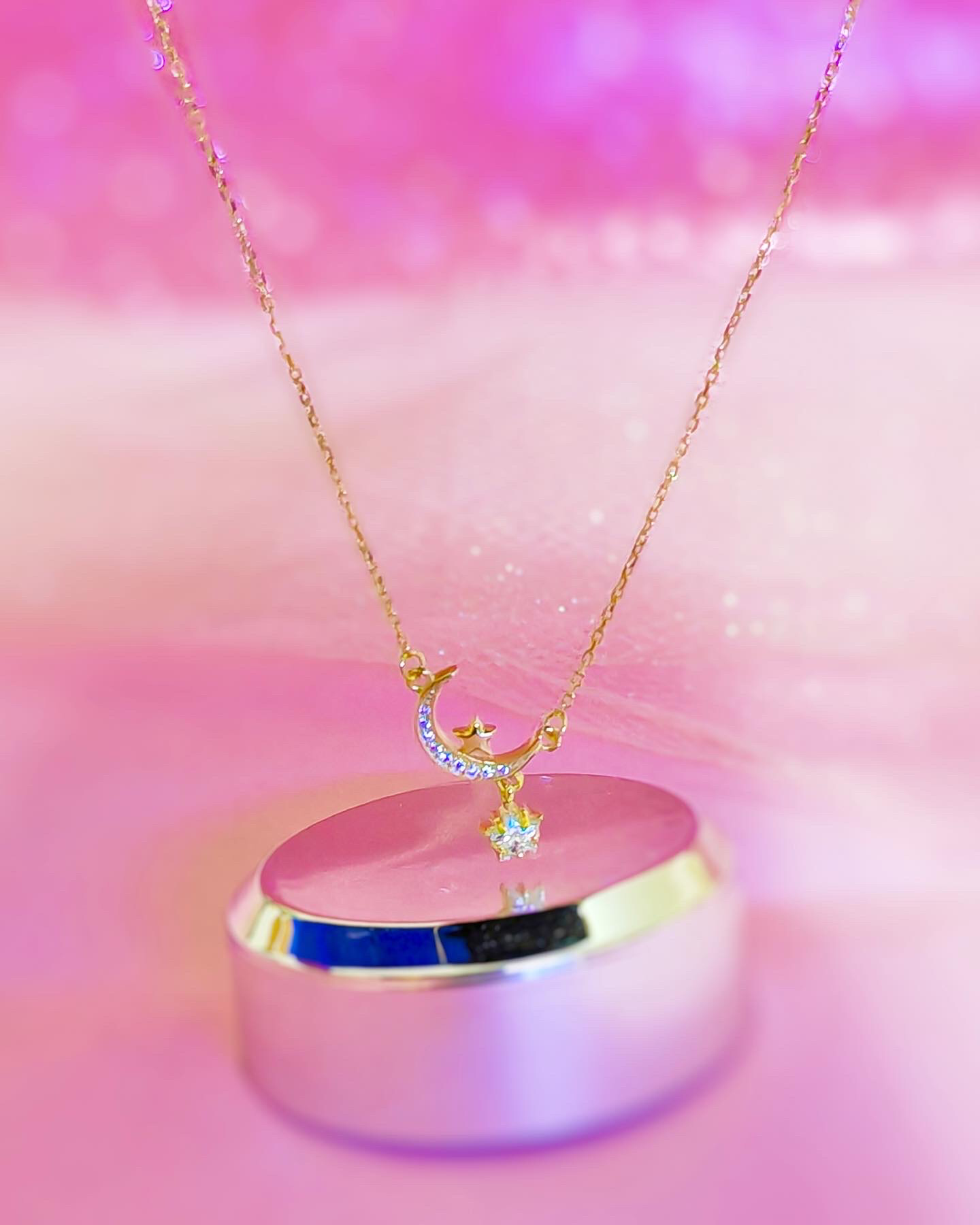 قلادة من الفضة الاسترليني القمرية