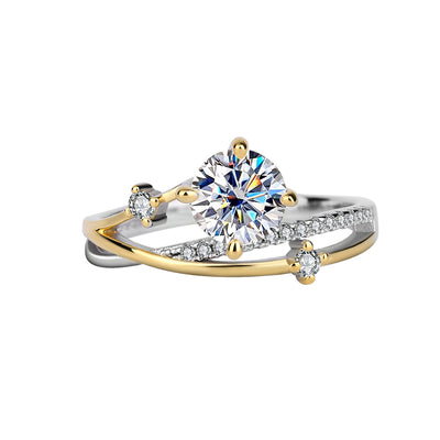 925 Silver Eclipsa Moissanite Diamond Ring