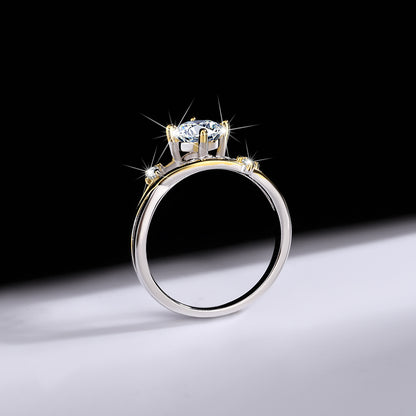 925 Silver Eclipsa Moissanite Diamond Ring