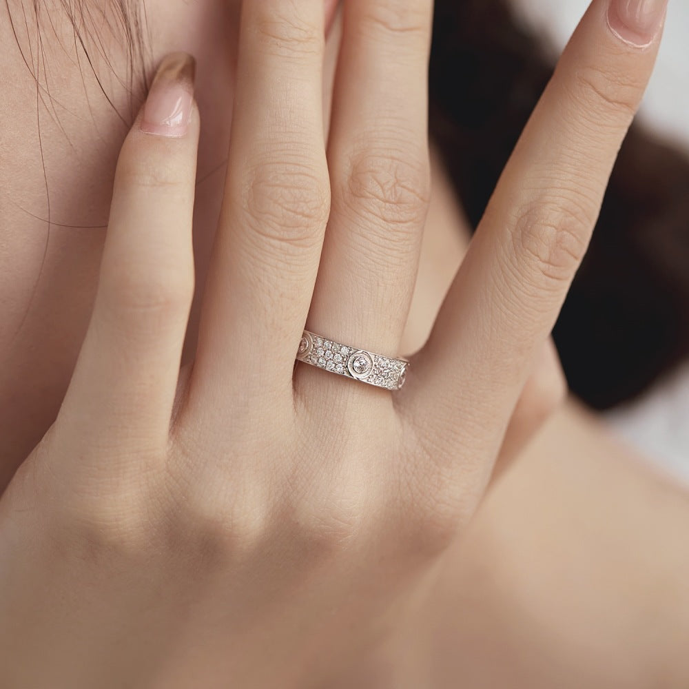 925 Silver Solvane Moissanite Diamond Ring