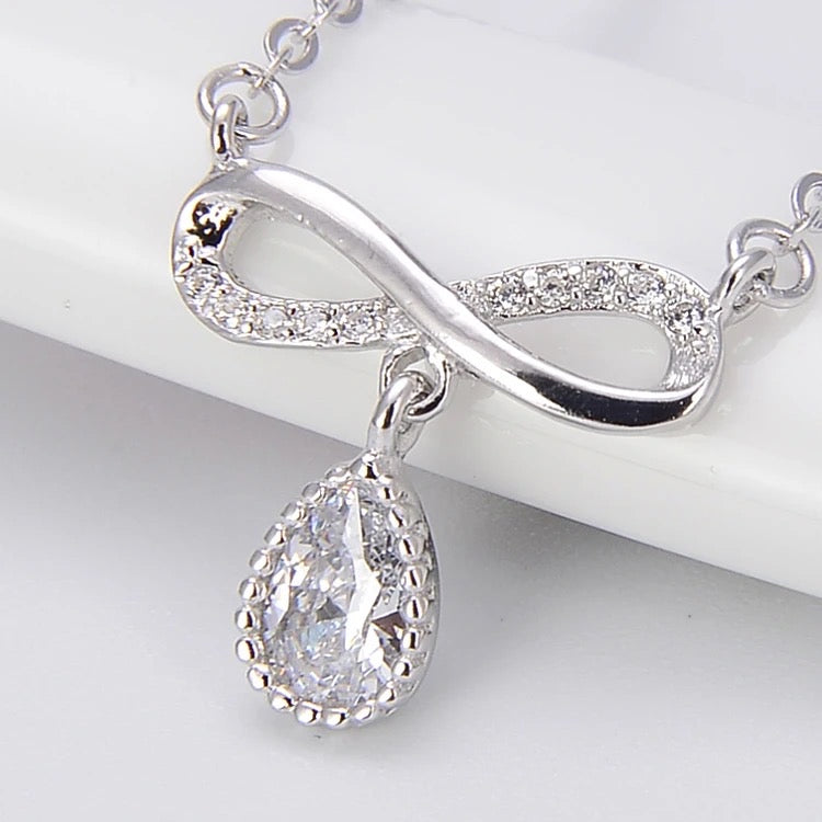 925 Silver Infinity Drop Necklace