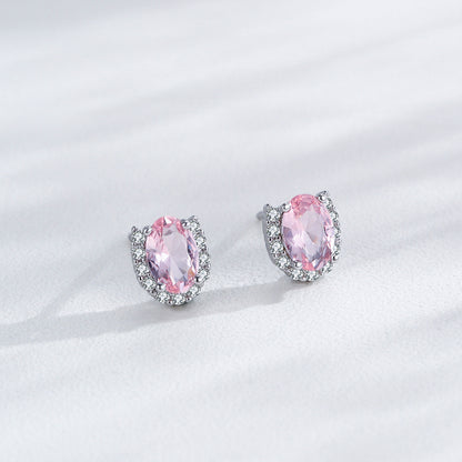 925 Rose Quartz Necklace and Earrings Jewelry Set