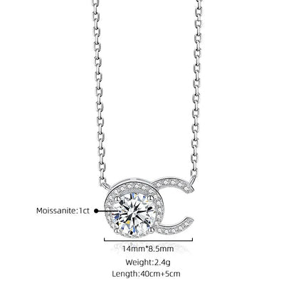 925 Affinity Silver Moissanite Diamond Necklace