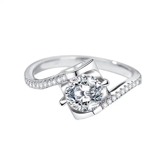 925 Alhena Silver Moissanite Diamond  Ring