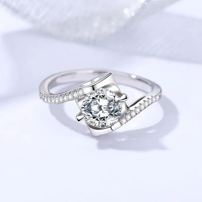 925 Alhena Silver Moissanite Diamond  Ring
