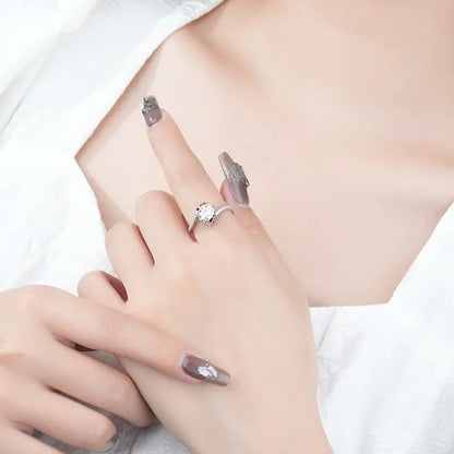925 Alhena Silver Moissanite Diamond  Ring