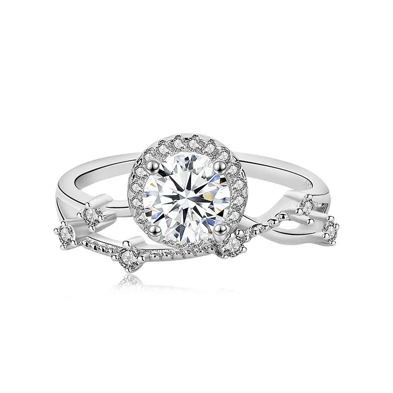 925 Alsephina Silver Moissanite Diamond  Ring