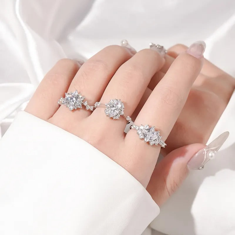 925 Deneb Silver Moissanite Diamond Ring
