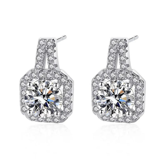 925 Fomalhaut Silver Moissanite Diamond Earrings