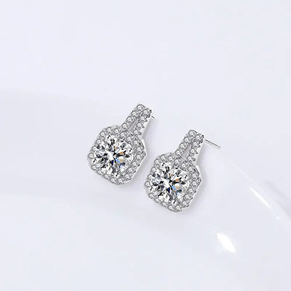 925 Fomalhaut Silver Moissanite Diamond Earrings