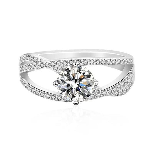 925 Gomeisa Silver Moissanite Diamond Ring