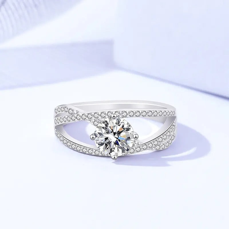 925 Gomeisa Silver Moissanite Diamond Ring