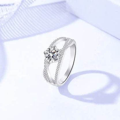 925 Gomeisa Silver Moissanite Diamond Ring