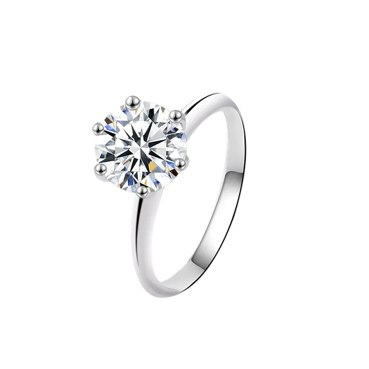 925 Helene Silver Moissanite Diamond Ring