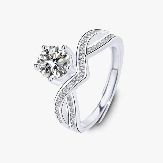 925 Izar Silver Moissanite Diamond Ring