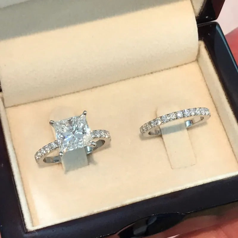 925 Moissaic Silver Moissanite Diamond Ring